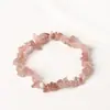 Pulseira de Cascalho de Citrino Natural com Círculo Único Pulseira de Pedra Bruta Assimétrica com Corda Elástica Estilo Fresco, Simples e Versátil