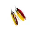 Pendientes de Plumas Coloridos Bohemios Transfronterizos Carnaval Europeo y Americano Navidad Diseño de Nicho Pendientes de Borla de Cuentas de Semilla para Mujer