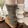 Calcetines de becerro a rayas estilo coreano, calcetines de lana versátiles para mujer, calcetines cálidos de punto hasta la rodilla
