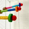 Perico pequeño cuerda de sisal soporte palo madera de manzano soporte para pájaros columpio escalera de trepar juguete para morder muela