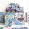 Novo Saco Surpresa de Anime Genshin Impact Conjunto de Canetas Gel de Desenho Animado para Estudantes com Caixa Surpresa Criativa e Conjunto Completo de Cartas