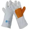 Guantes de soldar de piel de vaca engrosados resistentes a altas temperaturas anti-quemaduras largos guantes de protección laboral para soldar alargados