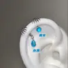 ¡Garra Maligna Azul!Pendientes de Hueso de Oreja de Diablo Estilo Gótico Diseño de Nicho Pendientes de Gota de Agua