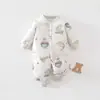 Ropa para bebé recién nacido, mameluco cálido de una pieza, ropa de otoño e invierno, mameluco acolchado de 40 g, ropa antibacterial para exteriores