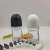 Nuevo Spot Botella de Bola Rodante Plana de 50 ml Vidrio Transparente Aceite Esencial Desodorante Roll-on Botella de Vidrio
