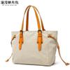 Bolsa casual das mulheres bolsa impermeável bolsa diagonal de lona com primeira camada de couro de cor sólida saco de ombro transbordamento fornecimento de fábrica
