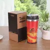 Taza de Patrón Personalizado de Moda 420ml Plástico Exterior Acero Interior como Carcasa Termo de Acero Inoxidable 304 Taza de Café Cónica