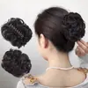 Moño con horquilla para cabello corto y rizado, moño con pinza, lazo esponjoso