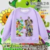 Plantas vs. Ropa Periférica de Zombies Caricatura Pistaplantas Sudadera Infantil Sudadera de Manga Larga Otoño/Invierno Top para Niños