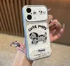 Funda de teléfono con diseño de cachorro bordado, compatible con iPhone 16 Pro Max y Apple 17, con un acabado metálico que transforma instantáneamente la funda del teléfono
