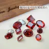 Ankora Rojo Zircón Manicura Diamante Brillante Caramelo Naranja Rojo Punta Inferior Forma Especial Ámbar Rojo Planos Fondo Biselado Joyería para Uñas
