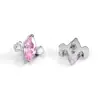 Brincos Pequenos de Dirigível de Titânio F136 com Zircônia 5A Joias para Piercing de Liga de Titânio G23 Unhas de Osso da Orelha Unhas Cocleares Unhas do Nariz Unhas do Lábio