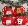 Bolsa de Regalo de Navidad Bolsa de Manzana de Dibujos Animados Creativa Embalaje Bolsa de Dulces Satchel Navideño de Terciopelo Cepillado Estéreo Bolsa de Regalo