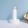 Garrafa Redonda Transparente de Ombro para Pet 100ml 120ml 500ml Garrafa Cosmética Tampa de Alumínio Garrafa Plástica Garrafa de Tônico