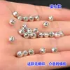 Plata Esterlina S925 Plata Lisa Sólida Irregular Facetada Espaciador Redondo Cuerda Trenzada a Mano Cadena Collar Accesorios Hechos a Mano DIY