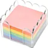 Porta-notas acrílico personalizado em formato de onda, suporte de armazenamento transparente para material de escritório, porta-notas adesivas feito sob medida em atacado