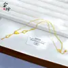 Nuevo Collar de Calabaza Hueca Dorado Brillante con Hielo Triturado y Borla Cadena Integrada Cadena de Clavícula Exquisita de Nicho Venta al por Mayor