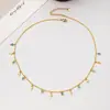 Collar y Pendientes de Color Contrastante Cruz Estrella Cielo Estrellado Estilo Étnico Cadena de Clavícula Personalizada Juego de Joyería para el Cuello para Mujeres
