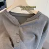 Cárdigan Fino de Punto de Lana Suave y Amigable con la Piel para Mujer, Estilo Coreano, Cuello Suelto, Corto, Suéter Chaqueta Exterior Pequeño