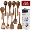 Conjunto de utensílios de cozinha em madeira de acácia Amazon, espátula antiaderente de madeira maciça, colher, concha de sopa de teca, colher para macarrão, colher para arroz