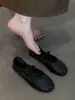 Zapatos Mary Jane de Tacón Grueso y Punta Fina para Mujer, Nuevo Estilo Primavera y Otoño 2026, Zapatos Franceses de Boca Baja con Lazo para Combinar con Faldas