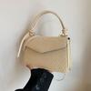 2024 Verão Novo Estilo Casual Elegante Ombro Único Simples Retro Moderno Estilo Ocidental Bolsa Crossbody Pequeno Quadrado Bolsa Feminina