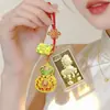 Llavero de Oro Puro 999 con Esmalte Filigrana Diseño de Calabaza de Cobre, Accesorio de Alta Gama para Pareja, Colgante para Bolso, Regalo Empresarial para Clientes