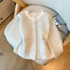 Cardigan Tweed com Miçangas Estilo Designer 2026 para Mulheres, Novo Casaco Suéter Elegante de Alta Qualidade Outono/Inverno