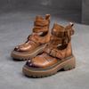 Shanghai Jie shu 2024 primavera nuevo patrón de agarre manual suela gruesa Botas Martin moda europea y americana sandalias frescas de punta cerrada zapatos de mujer versátiles