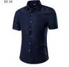 Camisa de manga corta para hombre de talla grande nueva en AliExpress moda británica camisa estampada para hombre camisa slim 3D moderna para hombre