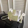 Bolso Cruzado de Cubo para Hombro para Mujer 2025 Nuevo Estilo Color-Blocking Fresco Diseño Texturizado de Moda Elegante