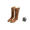 Botas altas de estilo retro con punta cuadrada para mujer, otoño e invierno 2026, elegantes botas largas de tacón bajo adelgazantes
