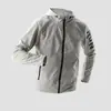 Jaqueta de Corrida Masculina Primavera Corta-vento À Prova de Vento Treinamento Primavera e Outono Roupa Esportiva Impermeável Prova d'Água Secagem Rápida Exterior com Capuz Jaqueta de Ciclismo