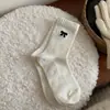 Calcetines Térmicos para Mujer, de Media Pantorrilla, Estilo Otoño e Invierno, Espesos sin Costuras con Lazo, Calcetines Holgados Tendencia Coreana Ins para Otoño e Invierno