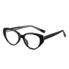 Gafas de resorte CAP estilo retro ojo de gato marco negro lisas para hombre y mujer 88011 versátiles gafas para miopía con filtro de luz azul