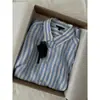 ¡Gran Venta de Liquidación~ Cosas Súper Geniales, Absolutamente Increíbles! Camisa de Lino Elegante de Rayas Azules de Alta Calidad, de Moda este Año, para Mujer