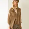 Xale/Lenço de Moda 100% Caxemira Pura Feminino Cor Lisa Aquecedor de Pescoço Versátil Outono e Inverno Nova Peça de Tricô para Usar por Cima