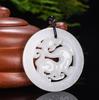 Venta al por mayor de fábrica de colgante de doble dragón hueco de jade blanco afgano con cerradura de flor de ciruelo, accesorios de ropa chinos, cadena de suéter de cintura Yu Pei