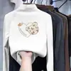 Ropa interior térmica para niñas con forro polar, cuello alto medio, top cálido para niños mayores, ropa interior de otoño e invierno, camiseta de manga larga para estudiantes, ropa para niños