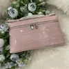 Bolsa Térmica para Marmita com Padrão de Crocodilo Feita Sob Medida Bolsa de Ombro Transversal em Couro Genuíno Bolsa de Maquiagem com Padrão de Pedra para Mulheres Bolsa para Marmita Lp Transfronteiriça