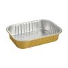 Cartón Rectangular Dorado de 1000ml Lata Desechable Anti-arrugas Aluminio Grueso con Tapa Fuego Directo Empaque para Llevar Lonchera