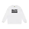 Bape Ape Head marca de moda unisex cuello redondo manga larga algodón estampado holgado chaqueta sudadera de otoño e invierno para hombre