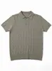 Ropa de Hombre Jiezhan Estilo Old Money Polo de Manga Corta Tejido de Punto Trenzado 2026 Nuevo Llegada de Verano Camiseta Retro Ligeramente Madura Holgada con Cuello