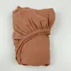Funda de Cama de Dos Piezas de Tela Creada Transfronteriza Hilo de Algodón para Bebé Color Sólido Cubierta Completa para Cama de Bebé Sábana de Cama Transpirable de Hilo de Algodón de Doble Capa