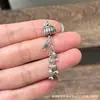 Nova Pulseira Estilo Chinês Pingente de Borla Estilo Étnico Cabacinha Laço Lótus Pingente de Cristal Acessórios de Pulseira de Prata Antiga
