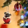 2026 Amazon Más Vendido Transfronterizo Nuevo Acrílico Plano Forma de Corazón Perro Decoración de Coche Colgante Adorno Colgante Interior 2D