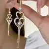 Pendientes de nudo permanente concéntrico, elegantes y a la moda, de lujo ligero, nuevos y modernos, pendientes largos con borla elegantes para mujer 2022
