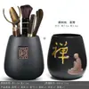 &Frete Grátis Cerimônia do Chá Seis Cavalheiros Combinação Conjunto Completo Acessórios para Conjunto de Chá Kung Fu Colher de Chá de Bambu Pinças Pinças Madeira Maciça