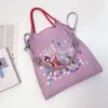 Bolsa de Ombro Bambi Estilo Celebridade Bordada Estilo Japonês Coreano Bolsa Tote Versátil Casual de Mão para Primavera Verão Bolsa Feminina