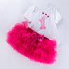 Ropa festiva para bebé 0-2 años mameluco de dibujos animados vestido de princesa falda de seis capas conjunto de dos piezas ropa para fiesta foto de cumpleaños